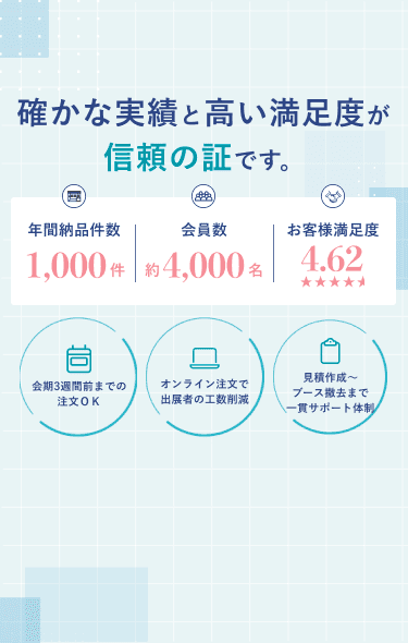確かな実績と高い満足度が信頼の証です。